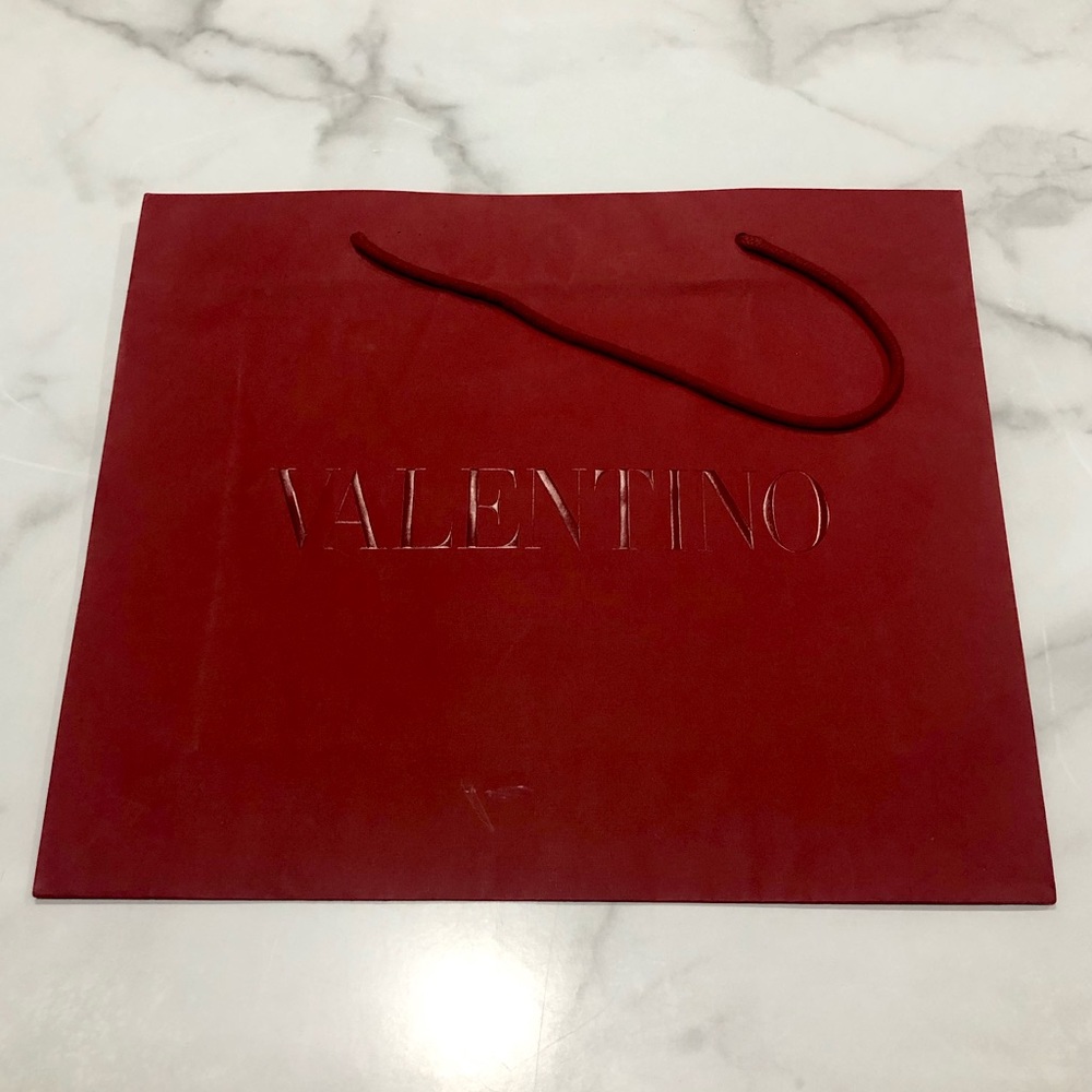 Authentic Valentino Garavani Large Size Red Logo Gift Shopping Tote Bag